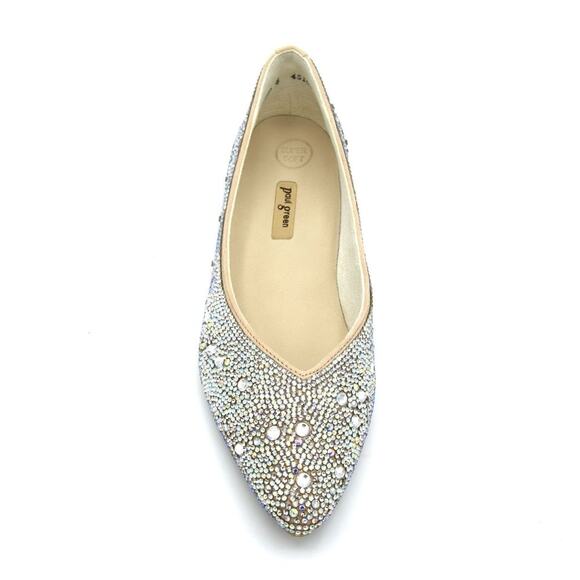 PAUL GREEN EMBELLISHED TOPAZ FLAT IN CRISTALL BISCUIT SZ UK 3 / US 5.5 - Picture 4 of 16